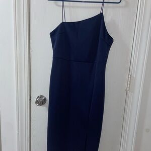 Women’s wedding guest dress navy blue
